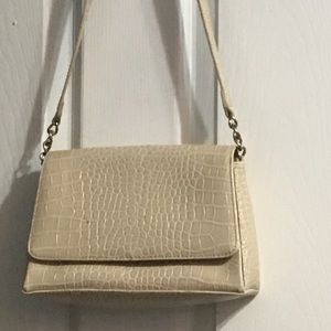 Liz Claiborne Ivory Faux Croc Handbag